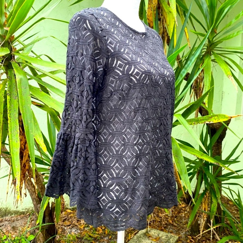 Crochet Lace Black Shirt